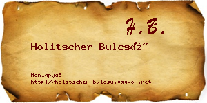 Holitscher Bulcsú névjegykártya